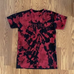 RARE XO The Weeknd After Hours Black Red Tie Dye Shirt